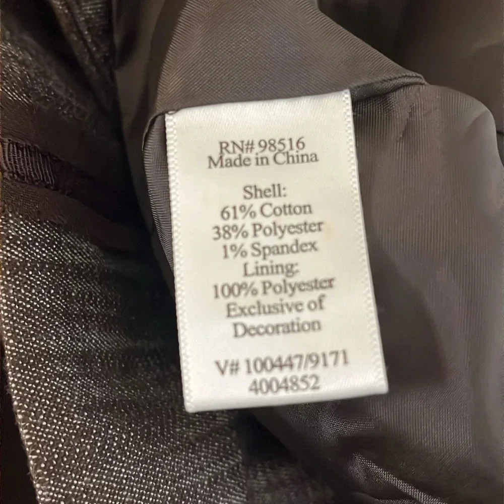 Coldwater Creek | Brown jacket/blazer with lace trim Women’s size 24 linen look - Picture 8 of 11